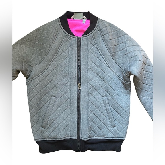 Athleta Infusion Women’s Quilted Bomber Size XS Gray - Picture 2 of 9